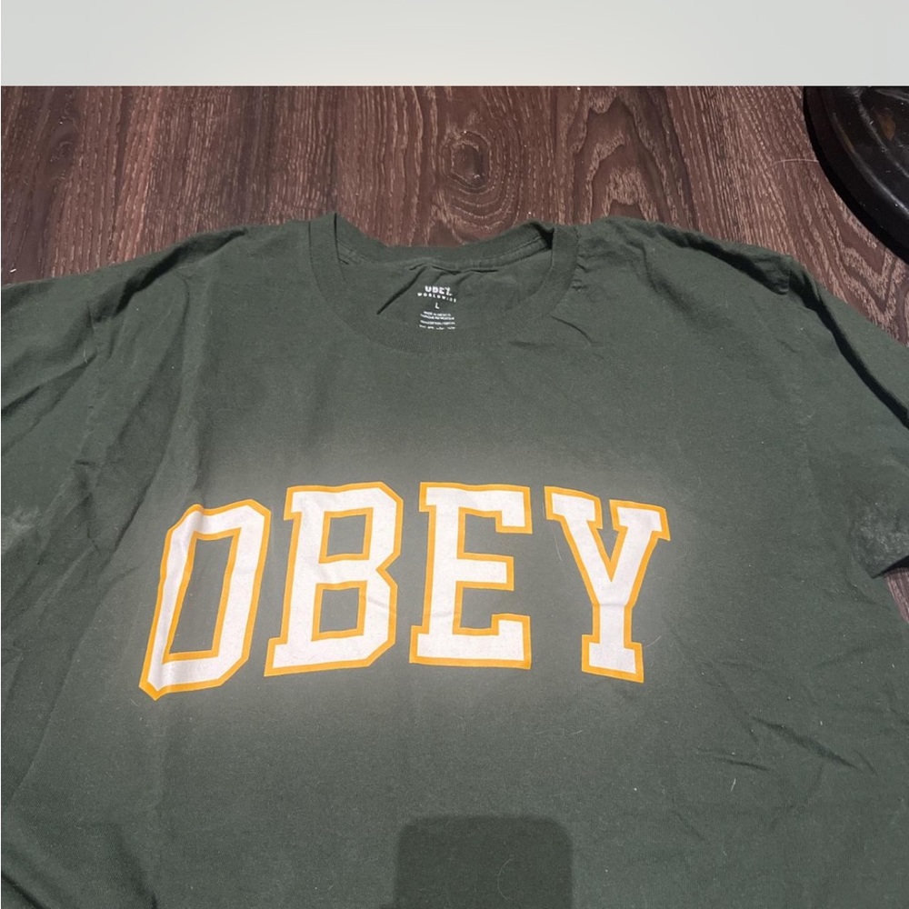 Obey Men's Green T-Shirt